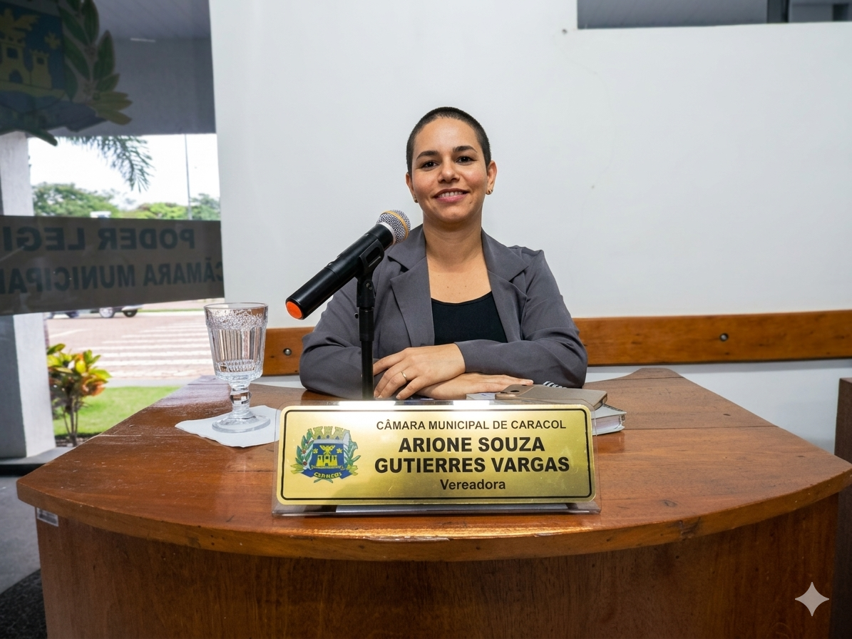 Em sessão na Câmara de Caracol, vereadora Arione Gutierres justifica ausência e reforça compromisso com a população